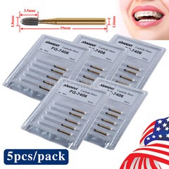 5 packs Dental Tungsten Carbide Burs Trimming & Finishing Egg Football FG 7406