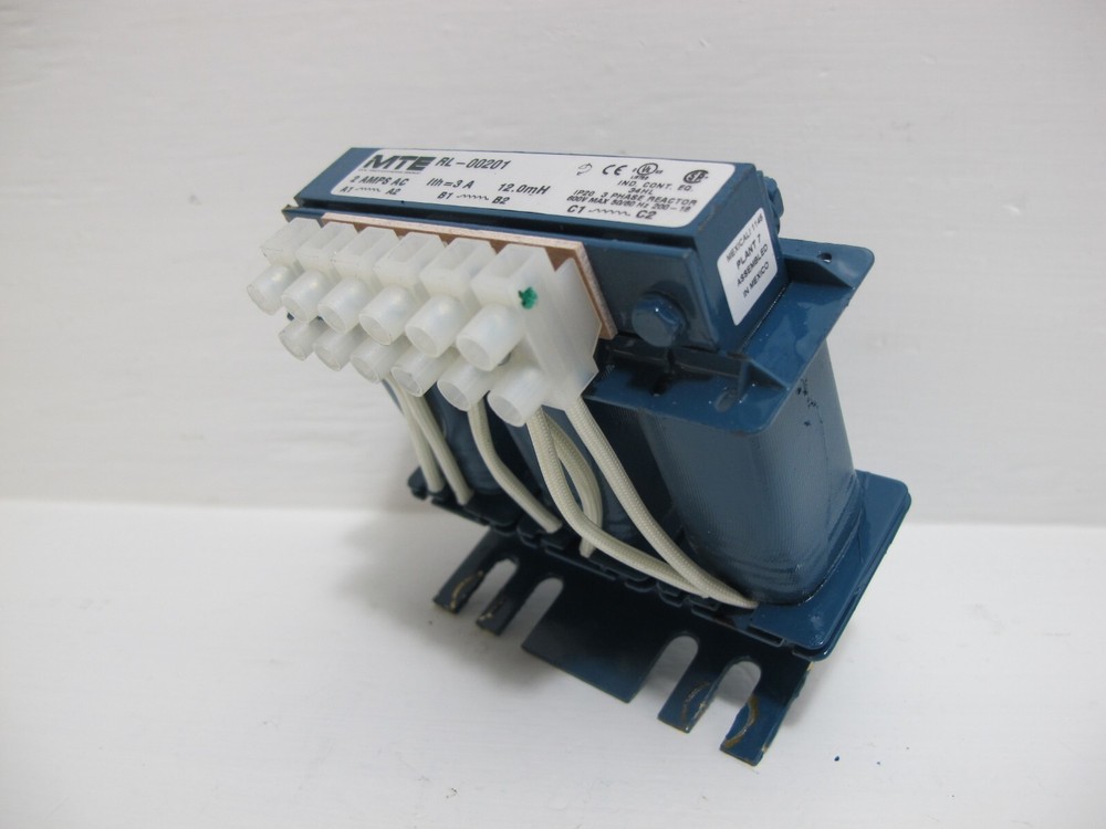 MTE RL-00201 Three Phase Line Reactor 12 mH 2 Amp Ith=3 A 600V RL00201