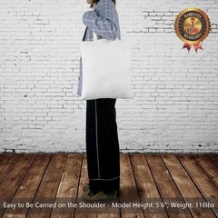 TOPDesign 24-Pack Economical 16″x15″ White Cotton Tote Bag, Medium,