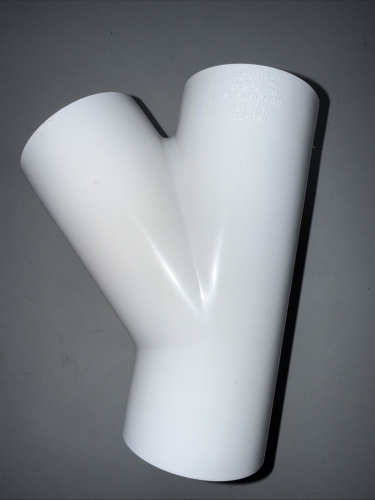 LESSO 475-012 1-1/4” PVC Wye Fitting SCH 40 Slip x Slip x Slip White