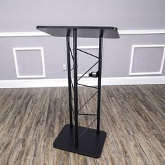 Truss Metal and Wood Podium 25X16X47 Tall Church Pulpit Lectern with Cup Holder