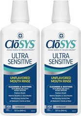CloSYS Ultra Sensitive Mouthwash, 32 Oz, Pack of 2, Alcohol Free Mouthwash, Unfl