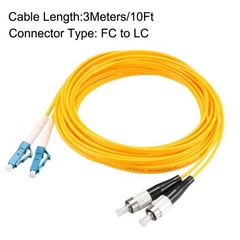 Fiber Cable 3 Meters 10Ft FC to LC Duplex 9/125 Single-mode Fiber Optic Cable