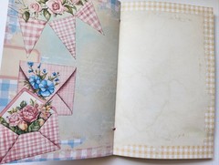 Junk Journal Booklet “COUNTRY GINGHAM” Farmhouse Cards, Pockets Ephemera 40Pg
