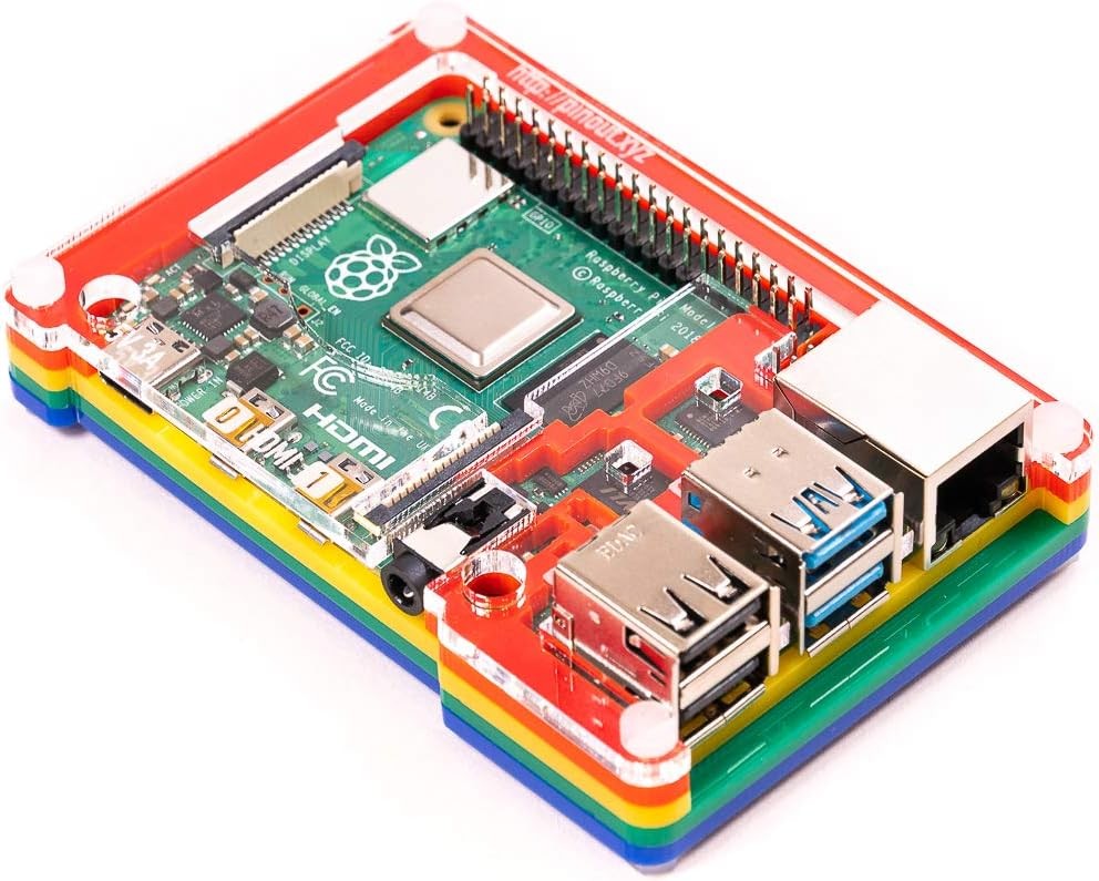 Pimoroni PIM465 Pibow Coupé 4 (case for the Raspberry Pi 4 only) – Rainbow