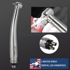 Dental LED E-generator Fiber Optic High Speed Handpiece 4Hole Fit FG1.6mm Burs