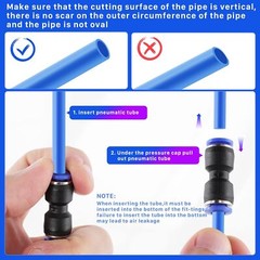 280PCS Plastic Straight Tube Connector Air Line Fittings Straight Push to link