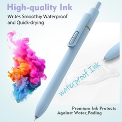 HIACRY 8 Pack Colorful Gel Ink Pens，Quick-Dry 0.7mm Fine Point Fidget Pens for