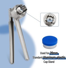 20mm Flip Vial Crimper, Crimping Tool w/ (100 Pcs Flip Caps and Rubber Stoppers)
