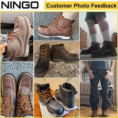 NINGO Men Steel Toe Work Boots Puncture Proof Moc Toe Safety Shoes EH Protection