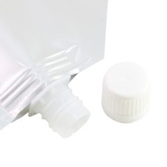 50 Silver Stand Up Beverage Drink Pouches w/ Corner Spout + Funnel Various Sizes