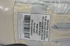 Lot of 12 Pairs PIP Gray/White XL Split Cowhide Leather Work Gloves 11″ Size XL