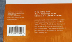 Staples M Arc Notebook (25) Top Loading Sheet Protectors Heavyweight Clear 22997