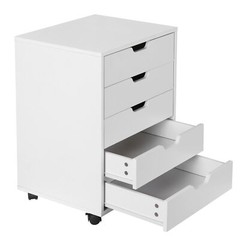 5 Drawer Dresser Rolling Clothing Storage Chest Beside Wall Mobile Store Clothes