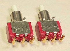 2pc C&K 8125 PUSHBUTTON SWITCH SPDT 1A 120V PCB Mount Right Angle Made In U.S.A.