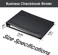 Durable Black Storage Binder For Business Checks Ledgers 200 Sheets Pu Leather