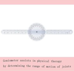12 in Goniometer 360° Transparent Protractor Physical Therapy Measurement Ruler