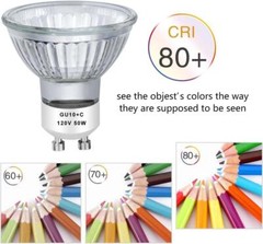 4 Pack Gu10 120v 50w Halogen Bulb Mr16 Glass Cover Gu10+c Bulb 2700k Warm White