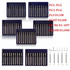 10pcs/pk Dental Carbide Burs for High Speed Handpiece Pear Bur 19mm FG Shank
