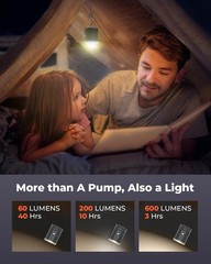 ETENWOLF AIR 3 Air Pump for Inflatables with 2600 mAh Battery & Camping Light…