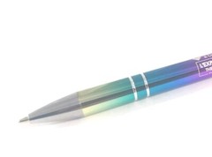 10ct Lot Misprint Metal Textari Spectrum Stylus Click Pens: OMBRE PURPLE/ GREEN