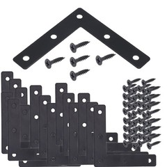 20pcs Black L Flat Shape Braces Corner Bracket, 80×80 mm Decorative Corner Brack