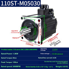 AC Servo Motor 110ST-M02030/110ST-M05030/110ST-M06030/110ST-M10020 Motor New