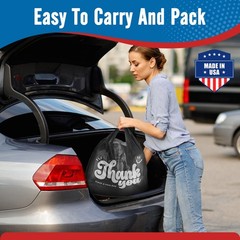 2000 Black Thank You T-Shirt Bags 12″ x 6.5″ x 21″ Plastic Grocery Shopping Bags