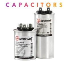 Motor Start Capacitor RUN & DUAL ROUND RUN 370V HVAC 35 45 60 +uF Everwell Cap