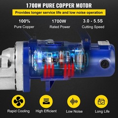 RC-25mm 1700W 1″ 8# Electric Hydraulic Rebar Cutter Piston Ergonomic Radius