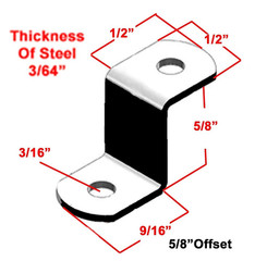 5/8″ Zinc Plated Steel Offset Clips with Screws (20)