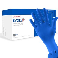 Cranberry USA Evolve Nitrile Powder Free Exam Gloves, 2.0 mil, Medium, 300 Count