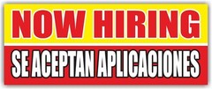 NOW HIRING SE ACEPTAN APLICACIONES Advertising Banner Vinyl Mesh Sign work job