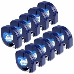 10PK Compatible Dymo LetraTag Refill 91331 Plastic 1/2” Label Tape LT-100H QX50