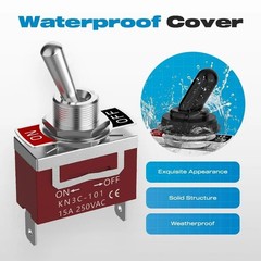2Pcs Waterproof Toggle Switch 12V 30A SPST ON OFF Marine Heavy Duty
