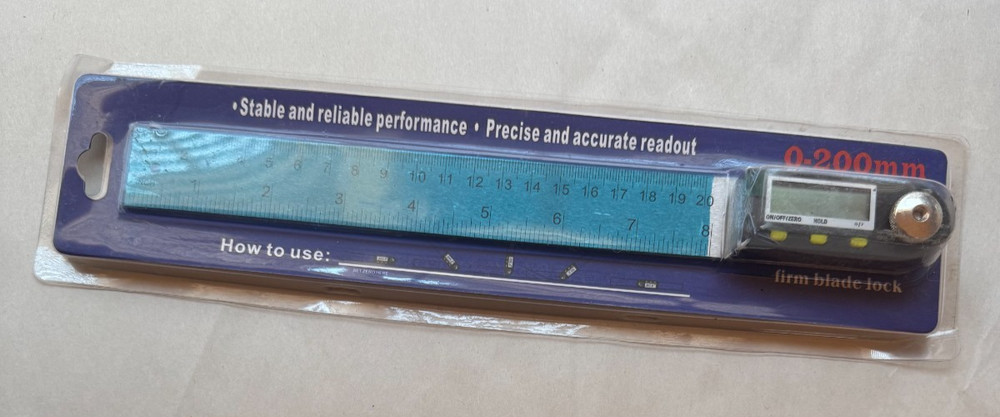 DIGITAL PROTRACTOR 5423F – 0-200MM /8″ – NEW