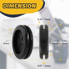 6 Pcs 2 Inch Rubber Grommet 1-11/16″ Inside Diameter 2″ Drill Hole Double-Side