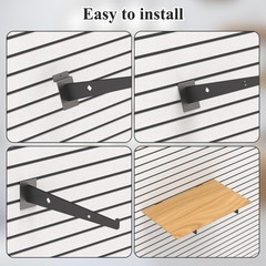 12 Pcs 12 Black Slatwall Shelf Bracket, Metal, Heavy Duty, Slat Wall, Garage
