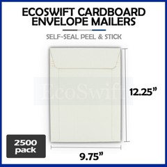 2500 – 9.75 x 12.25 EcoSwift White Photo Ship Flats Cardboard Envelope Mailers