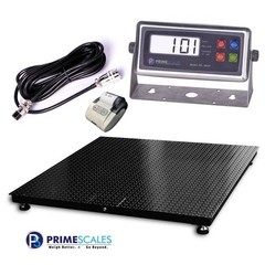 4’x4′ Floor Pallet Scale 2,300 lb Industrial Indicator Printer 1 Year Warranty