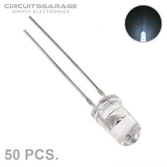 50 X 5mm Ultra Bright Water Clear White LED Light Emitting Diode Bulb – USA
