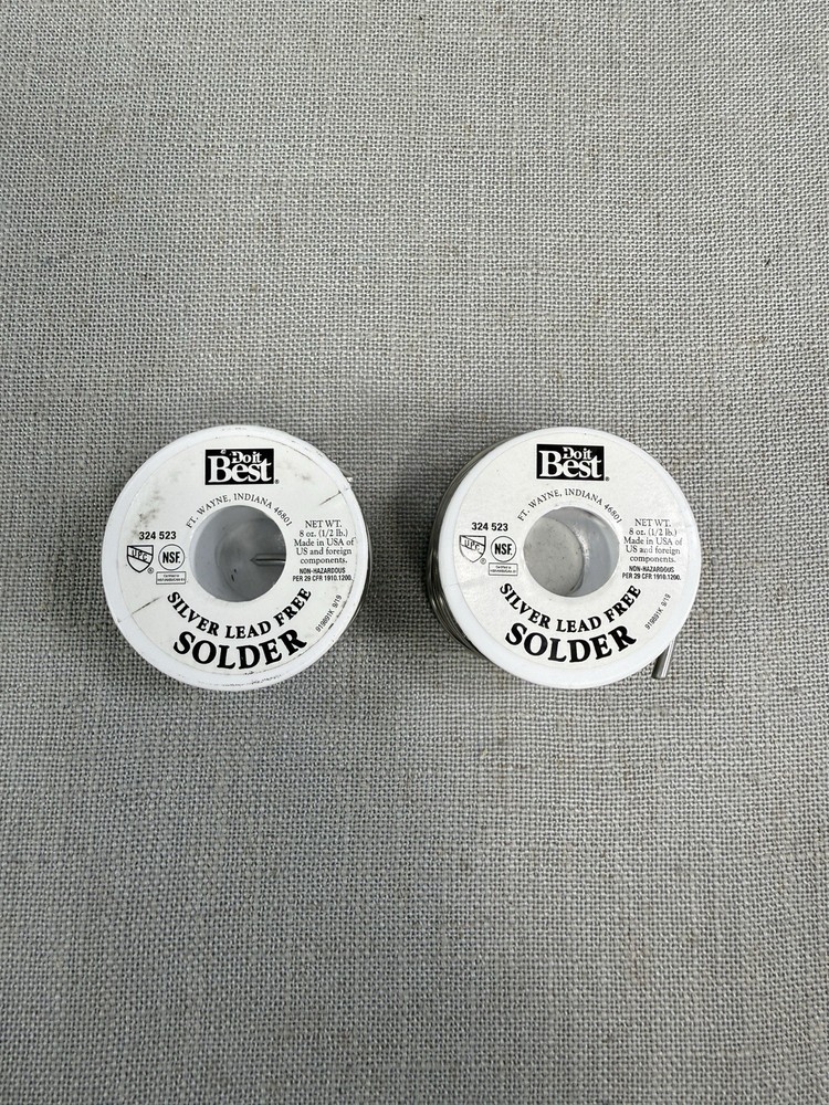 2x Do it Best 324523 Silver Lead Free Solder 8 Oz Spools Lot of 2 New