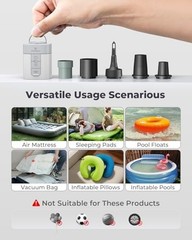 ETENWOLF AIR 3 Air Pump for Inflatables with 2600 mAh Battery & Camping Light…