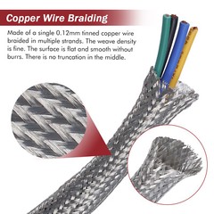 Braided Cable Sleeve Wire Shield Ground Straps EMI/RFI Protect Lot
