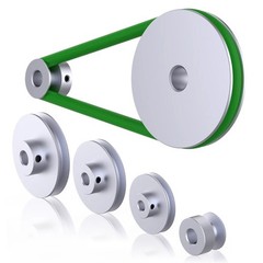 Aluminium V-Groove Pulley OD 20mm-100mm With Fixed Screw for 5mm/6mm Width Belt