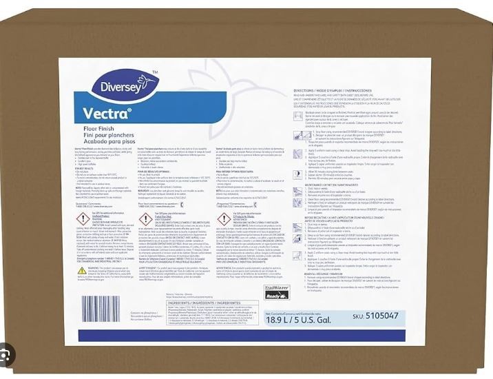 Diversey Vectra 5105047 Floor Finish – 5 Gallon / 18.9L Envirobox