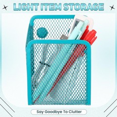 2 Pcs Large Magnetic Pencil Holder Mesh Stainless Steel Pen Basket Magnetic P…