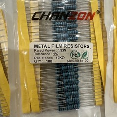 400pcs 1/2W 0.5W 10K Ω ohm Metal Film Fixed Resistor 0.01 ±1% Tolerance 10KR MF