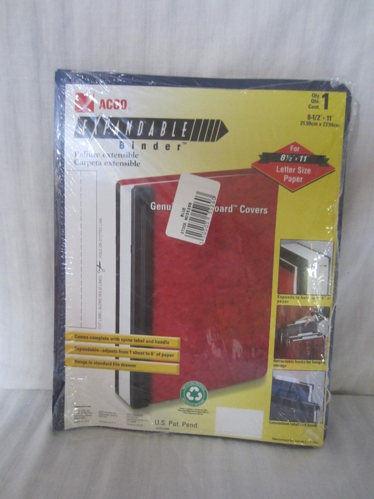 Blue Acco brands acc-55260 expandable pressboard data binder – 8.5″ x 12″