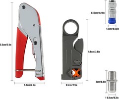 Coax Cable Crimper Coaxial Compression Tool Kit Wire Stripper with F RG6 RG59